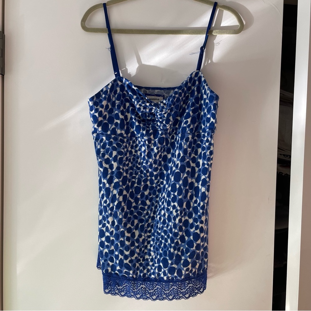 Aerie Blue and White Patterned Tank Top